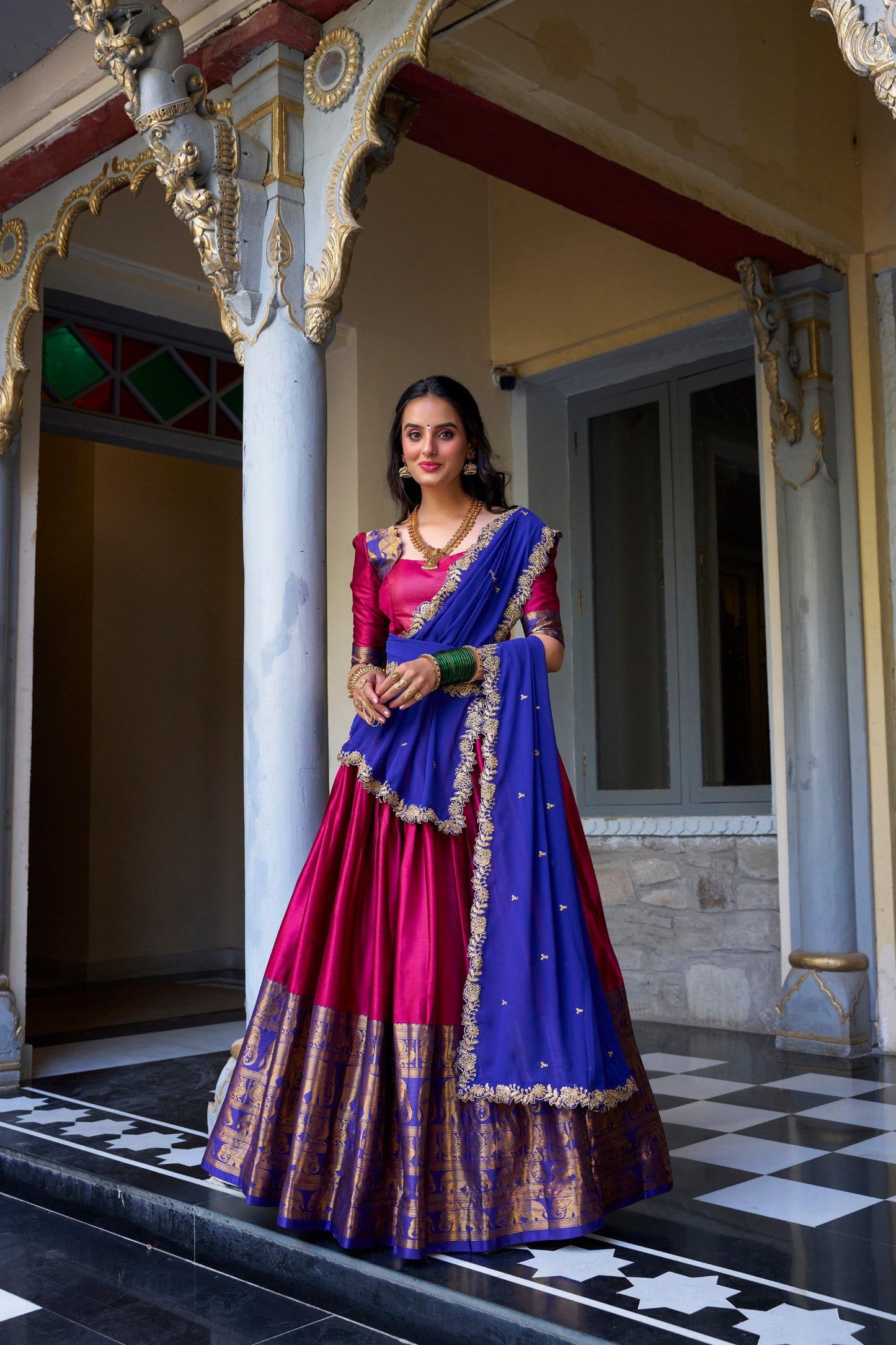 South Indian Narayan Pattu Wedding Wear lehenga Choli
