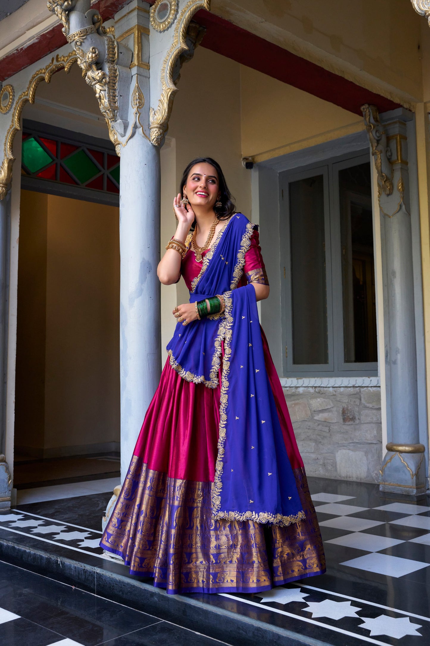 South Indian Narayan Pattu Wedding Wear lehenga Choli