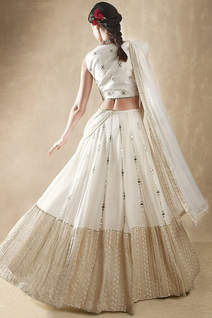 Wedding Wear Embroidary And Sequence Worked Georgette Lehenga Choli
