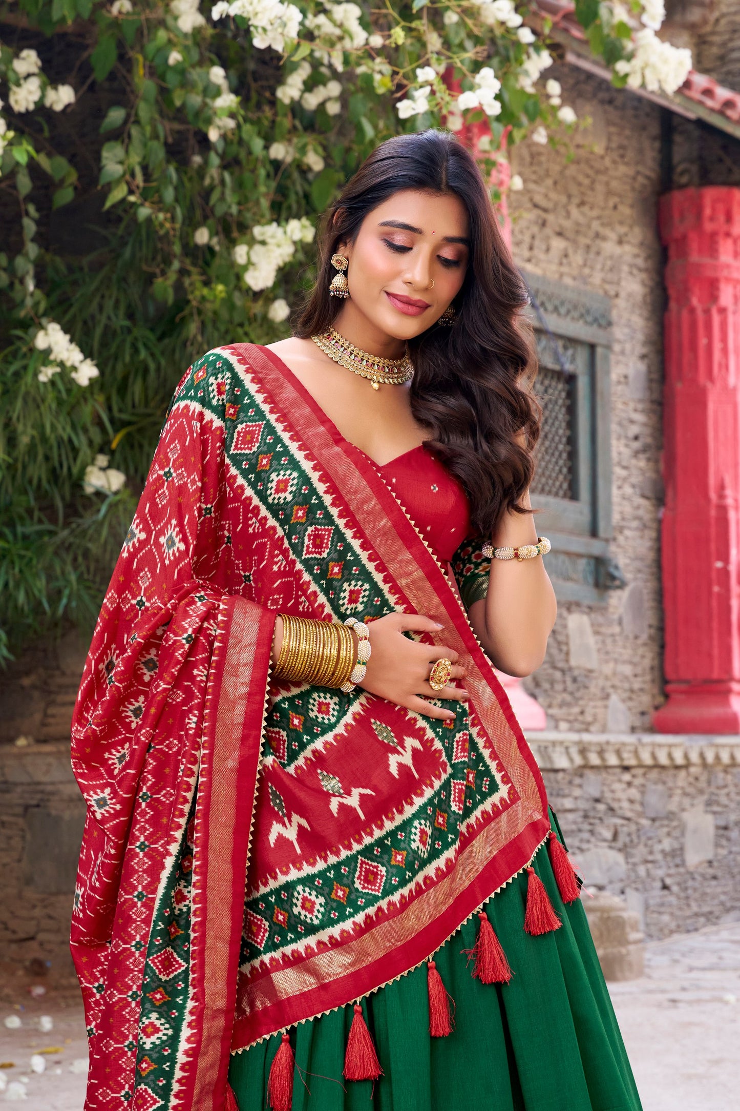 Patola Printed Tussar Silk Lehenga Choli With Dupatta