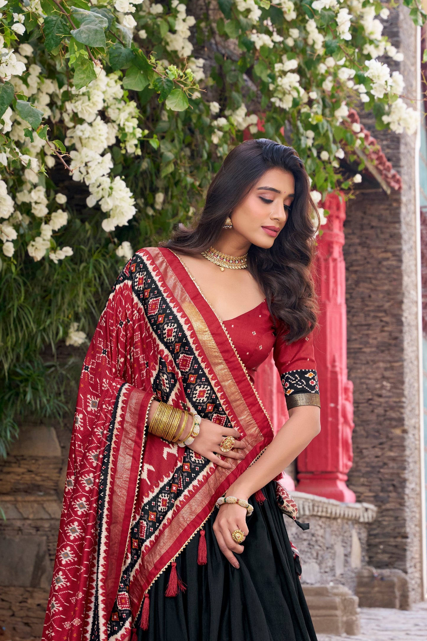 Patola Printed Tussar Silk Lehenga Choli With Dupatta
