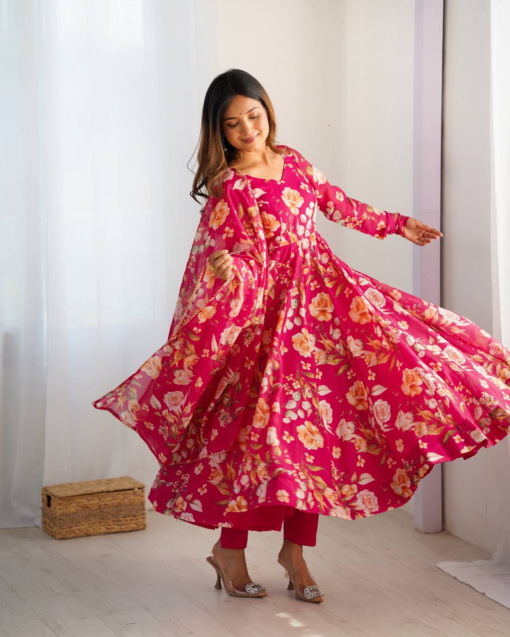 Wedding Wear & Festive Wear Digital Print Fully Stiched Anarkali Dress