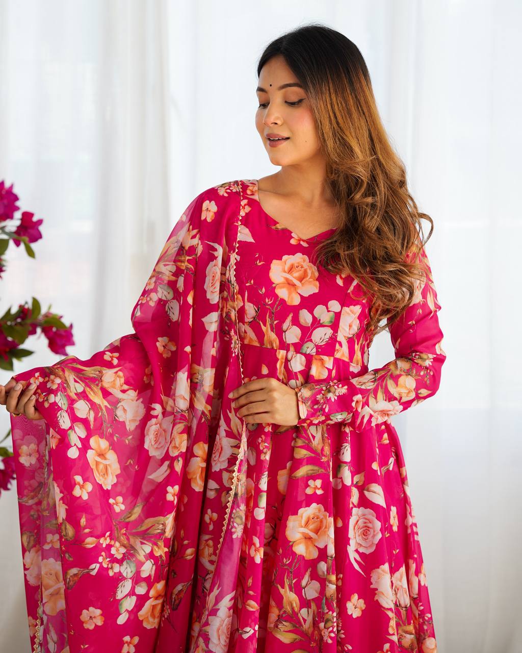 Wedding Wear & Festive Wear Digital Print Fully Stiched Anarkali Dress
