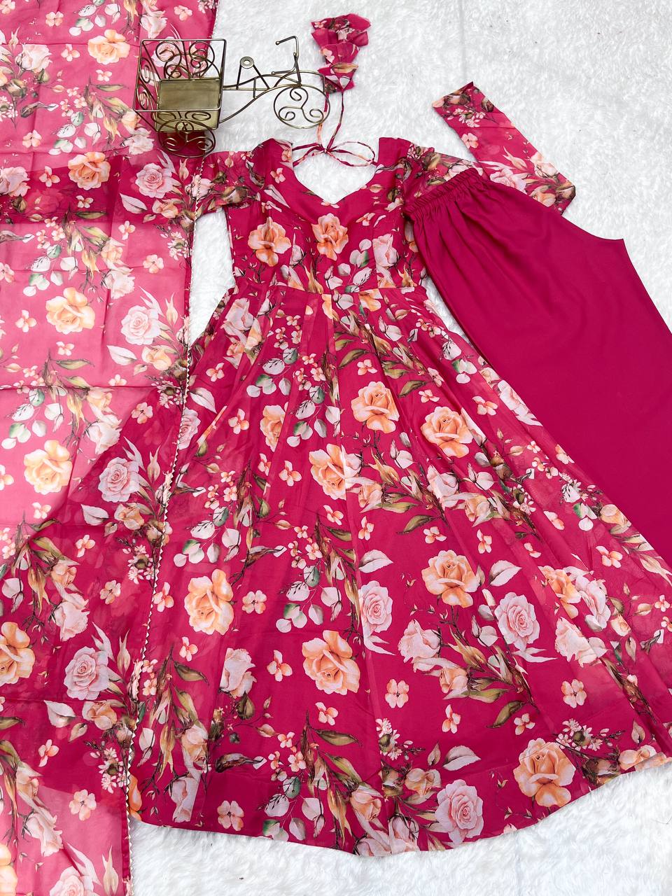 Wedding Wear & Festive Wear Digital Print Fully Stiched Anarkali Dress