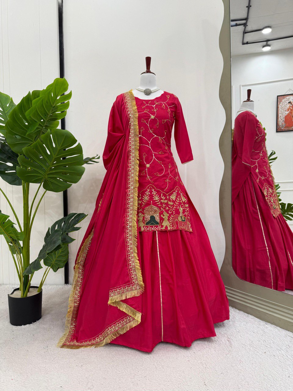Designer Fully Stiched Lehenga Top With Dupatta 3 Colours