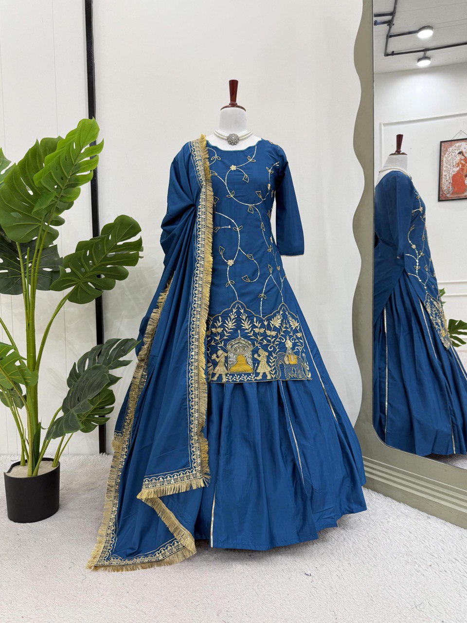 Designer Fully Stiched Lehenga Top With Dupatta 3 Colours