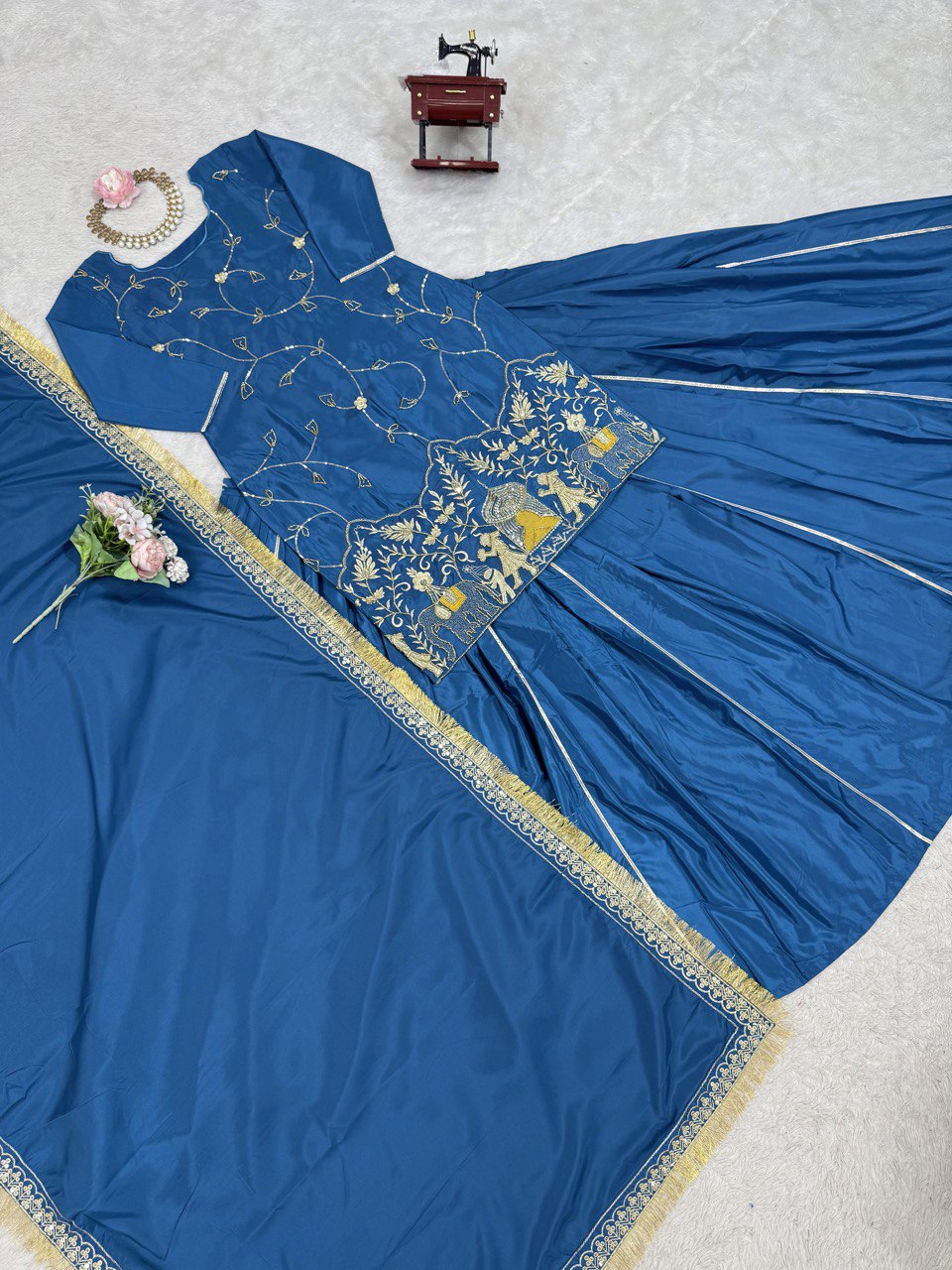 Designer Fully Stiched Lehenga Top With Dupatta 3 Colours