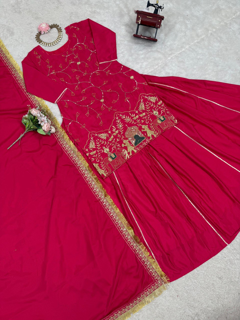 Designer Fully Stiched Lehenga Top With Dupatta 3 Colours