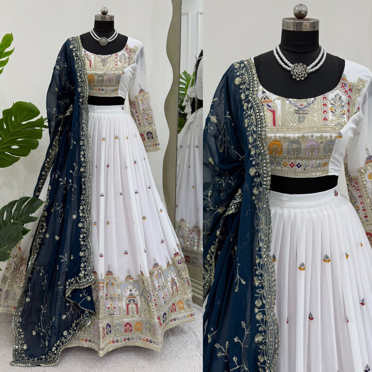 Designer White Colour Lehenga Choli With Attractive Work Dupatta
