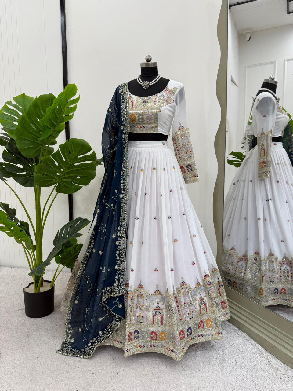 Designer White Colour Lehenga Choli With Attractive Work Dupatta