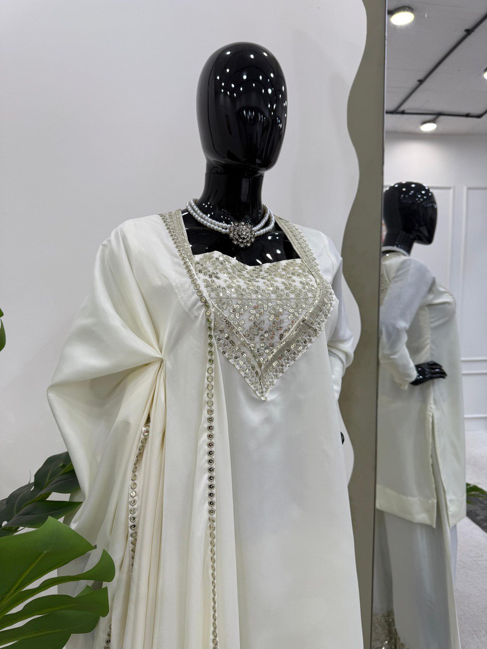 Beautiful Chinon Silk Thread With Sequnce Work Dress