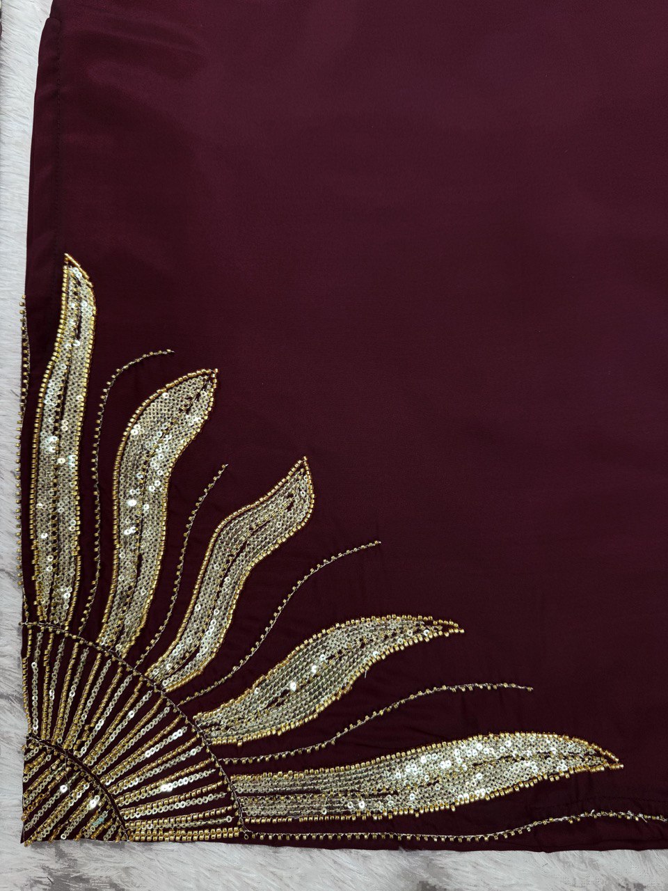 Natural Crep Silk Drak Wine Salwar Suit Full Stiched