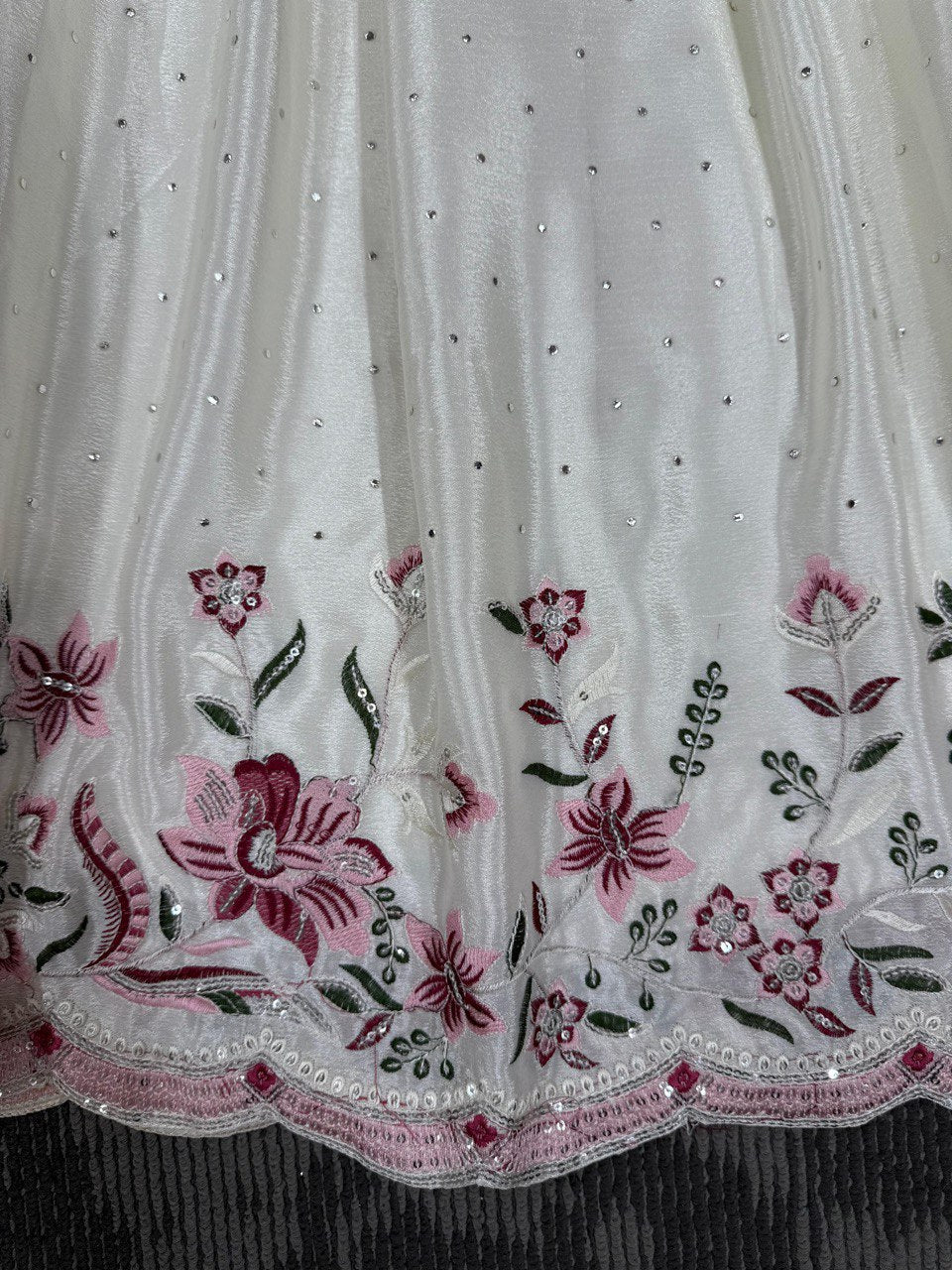 Chinon Silk Thread With Sequnce Wedding Wear Dress