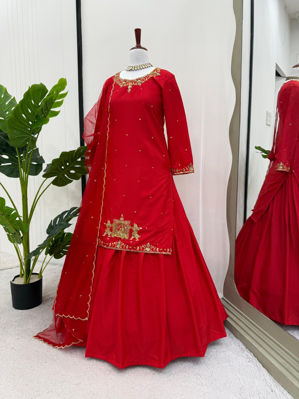 New Designer Wedding Top Lehenga & Dupatta Set 2 Colours