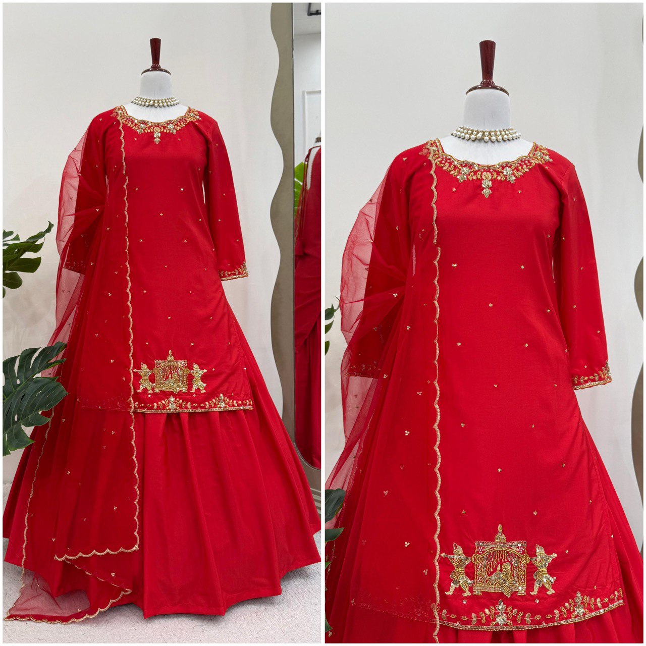 New Designer Wedding Top Lehenga & Dupatta Set 2 Colours