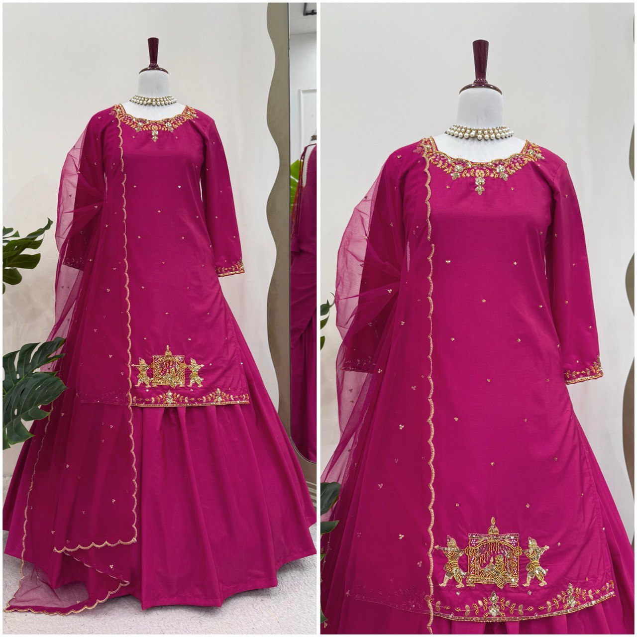 New Designer Wedding Top Lehenga & Dupatta Set 2 Colours