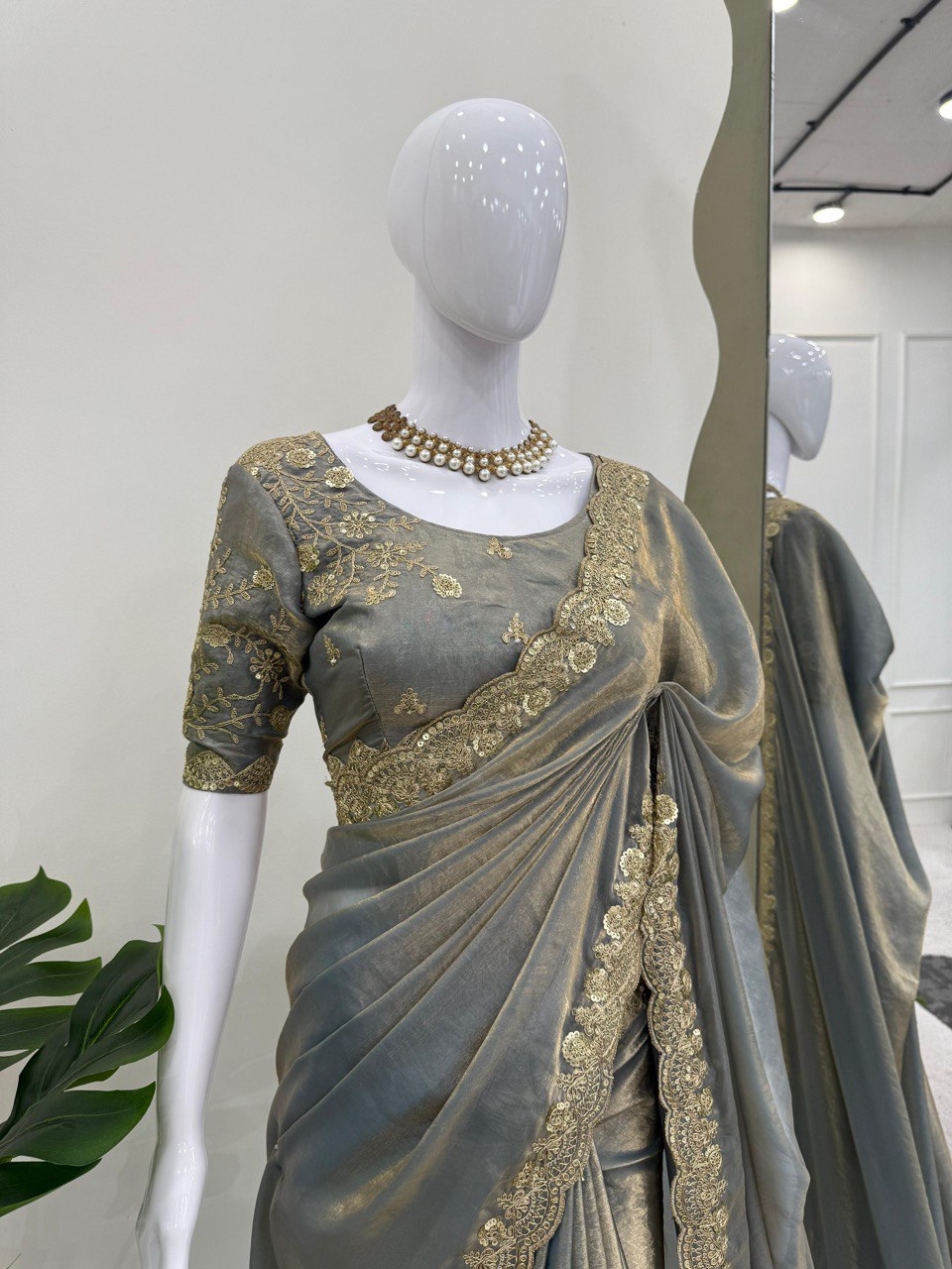 Heavy Codding Wih Sequence Work Fendy Silk Party Wear Saree