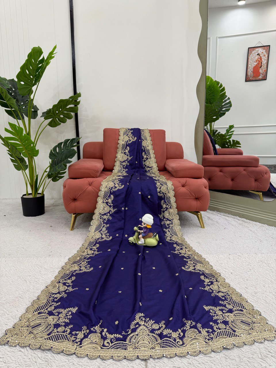 Designer Heavy Codding & Sequence Work Saree