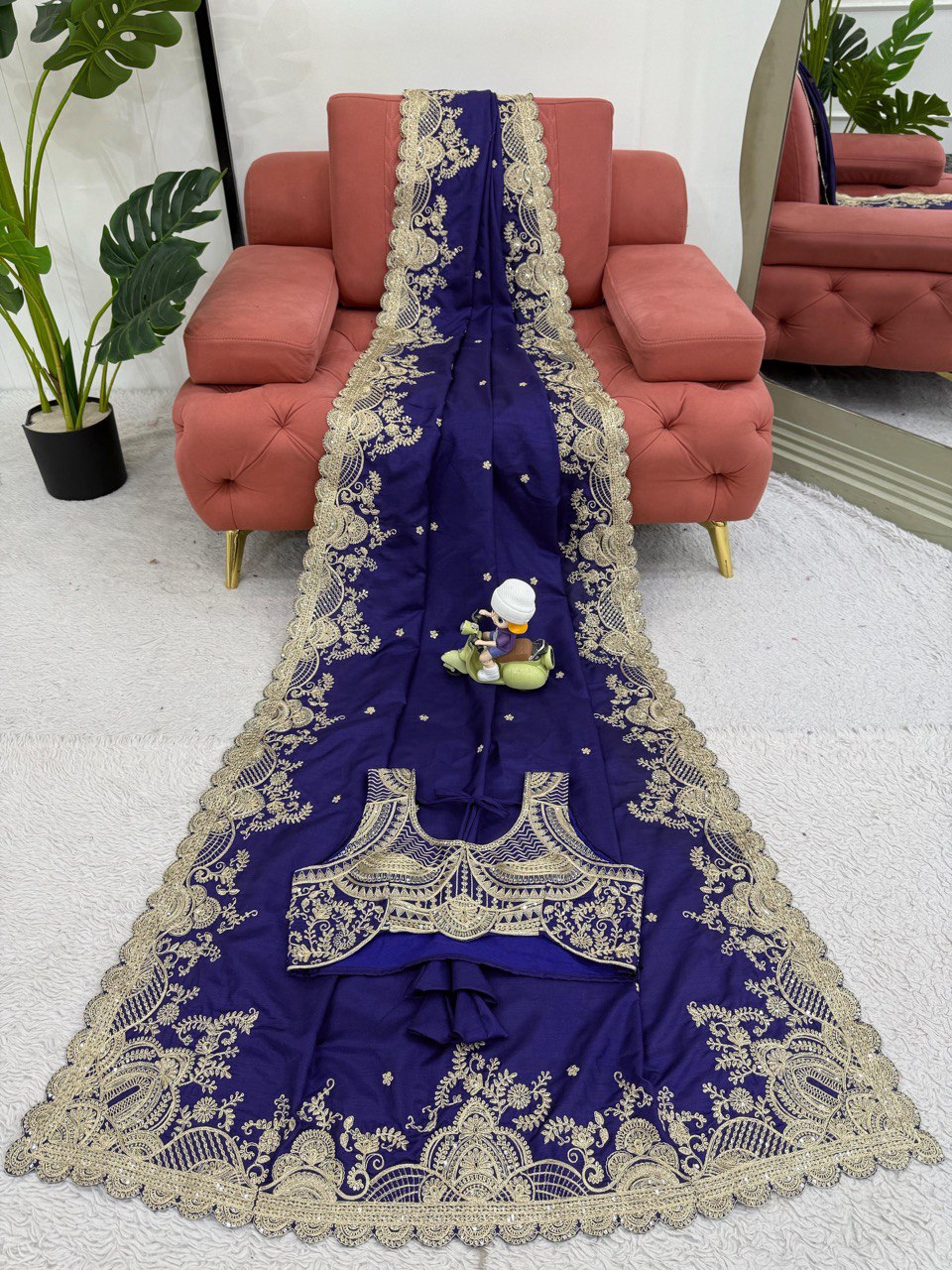 Designer Heavy Codding & Sequence Work Saree