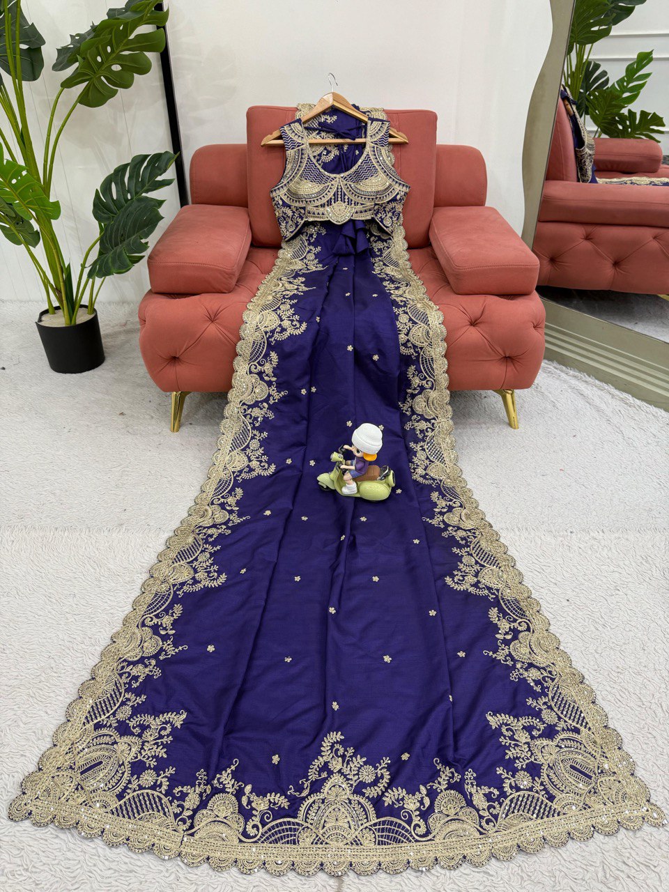 Designer Heavy Codding & Sequence Work Saree