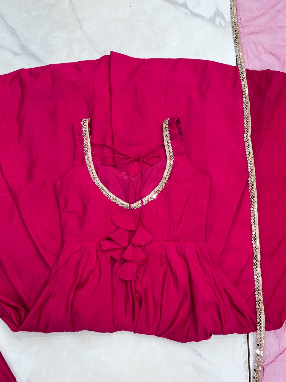 Beautiful Pink Anarkali Dress Fully Stiched