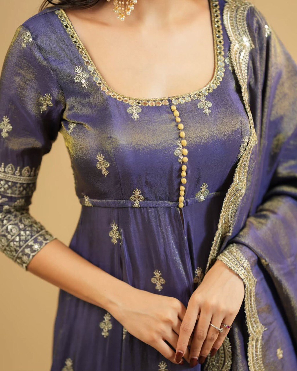 Designer Simmer Silk Mastani Wedding Wear Suit