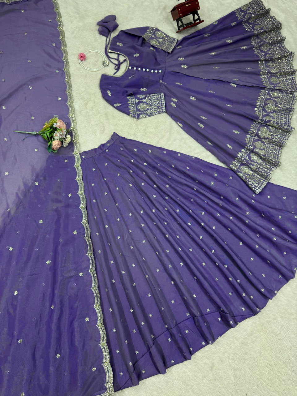 Designer Simmer Silk Mastani Wedding Wear Suit