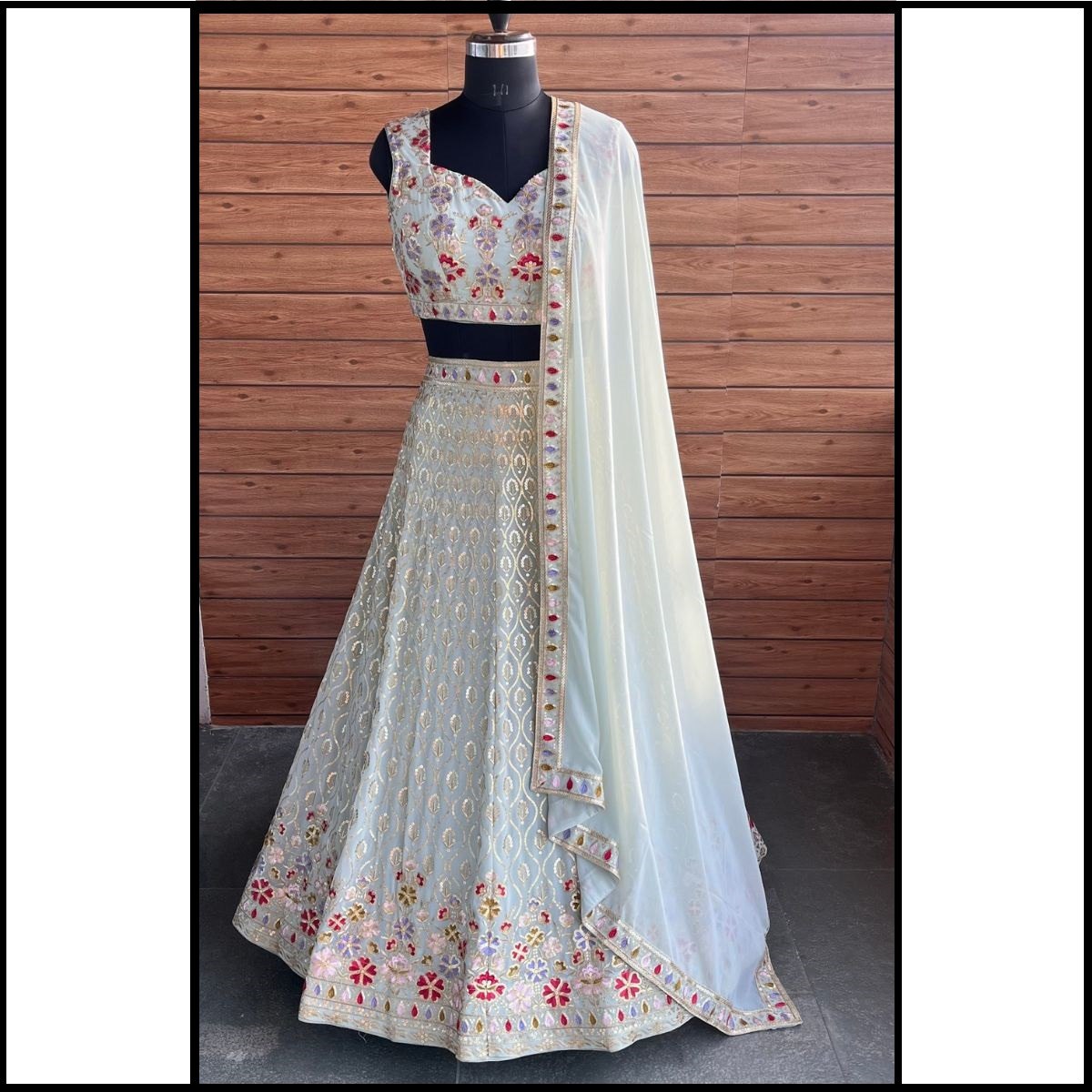 Yellow Designer Embroidary Sequence Worked Lehenga For Haldi Ceremony