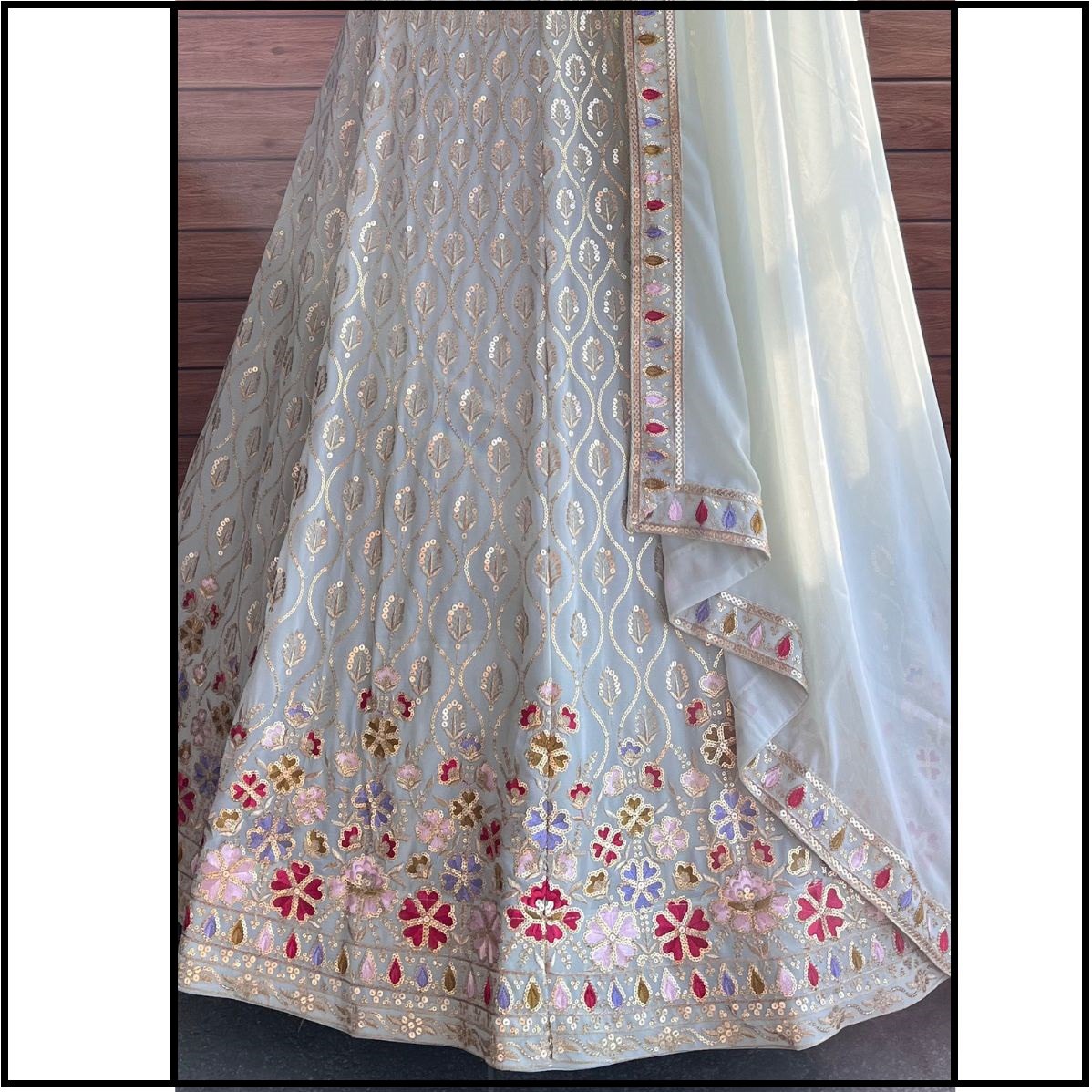 Yellow Designer Embroidary Sequence Worked Lehenga For Haldi Ceremony