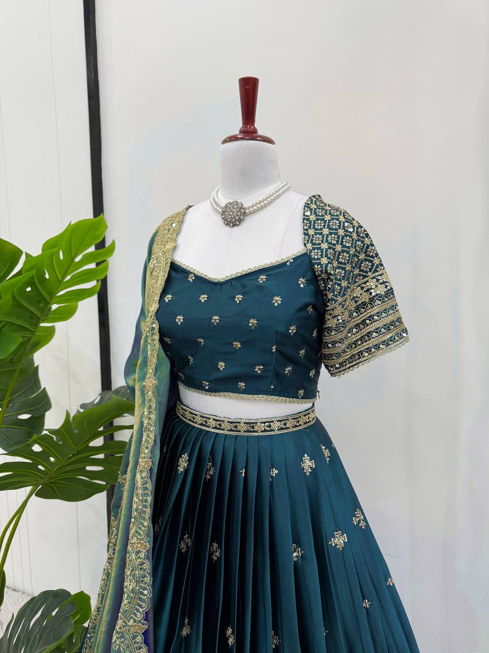 Teal Blue Colour Designer Wedding Wear Lehenga Choli