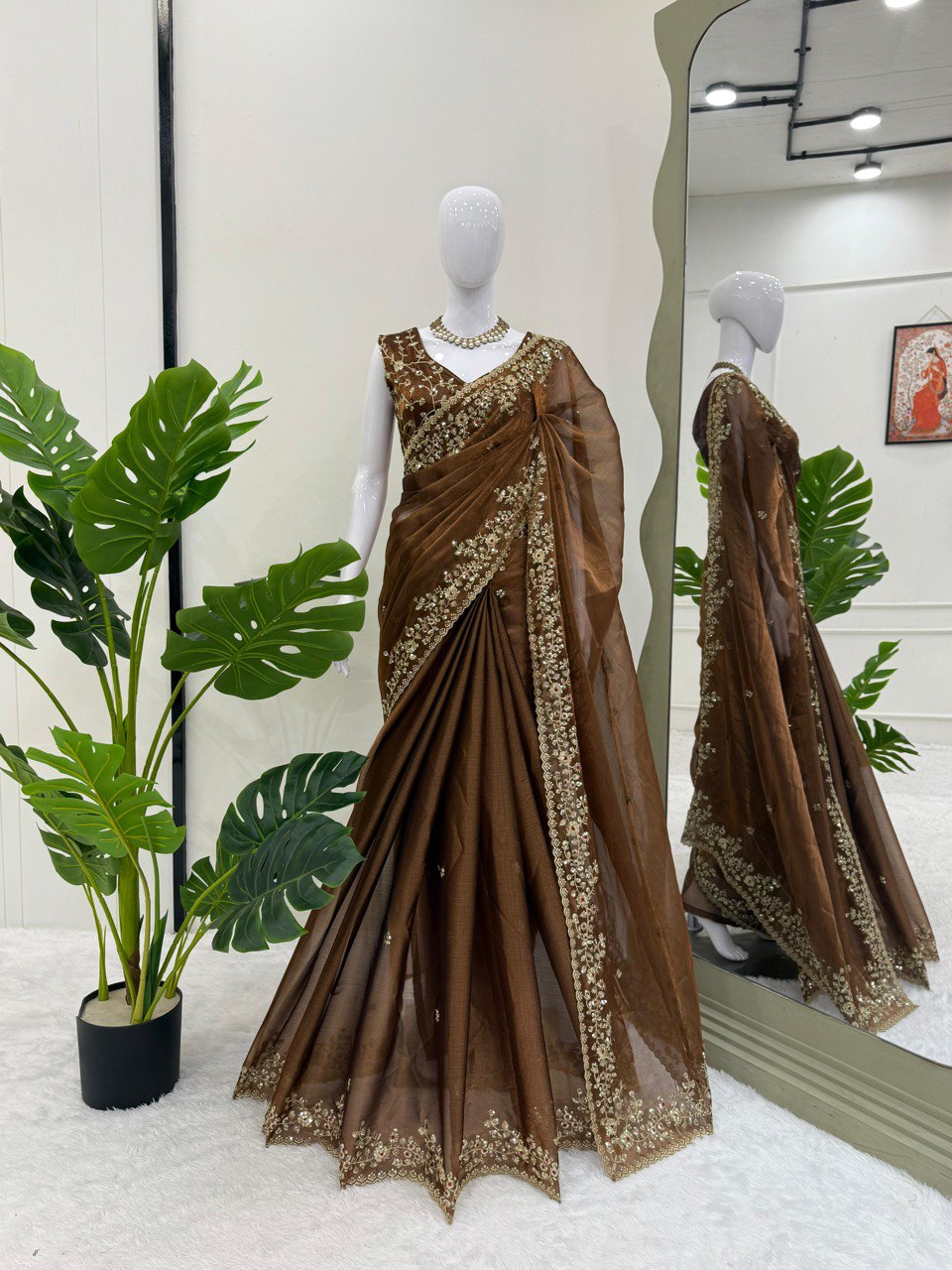 Beautiful Designer Barbari Silk Saree