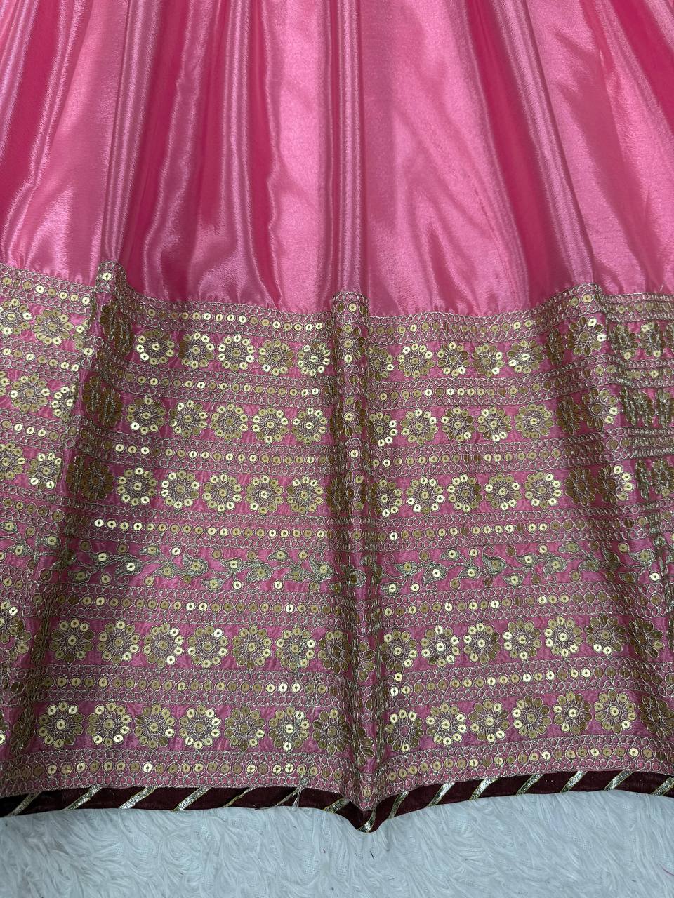 Chinon Silk Heavy Embroidary Worked Treditional Gown