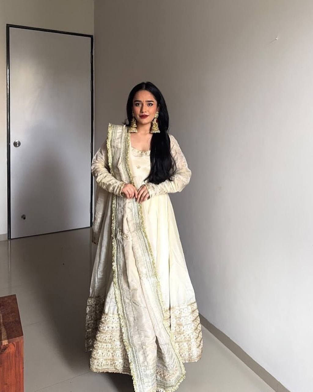 Chinon Silk Heavy Embroidary Worked Treditional Gown