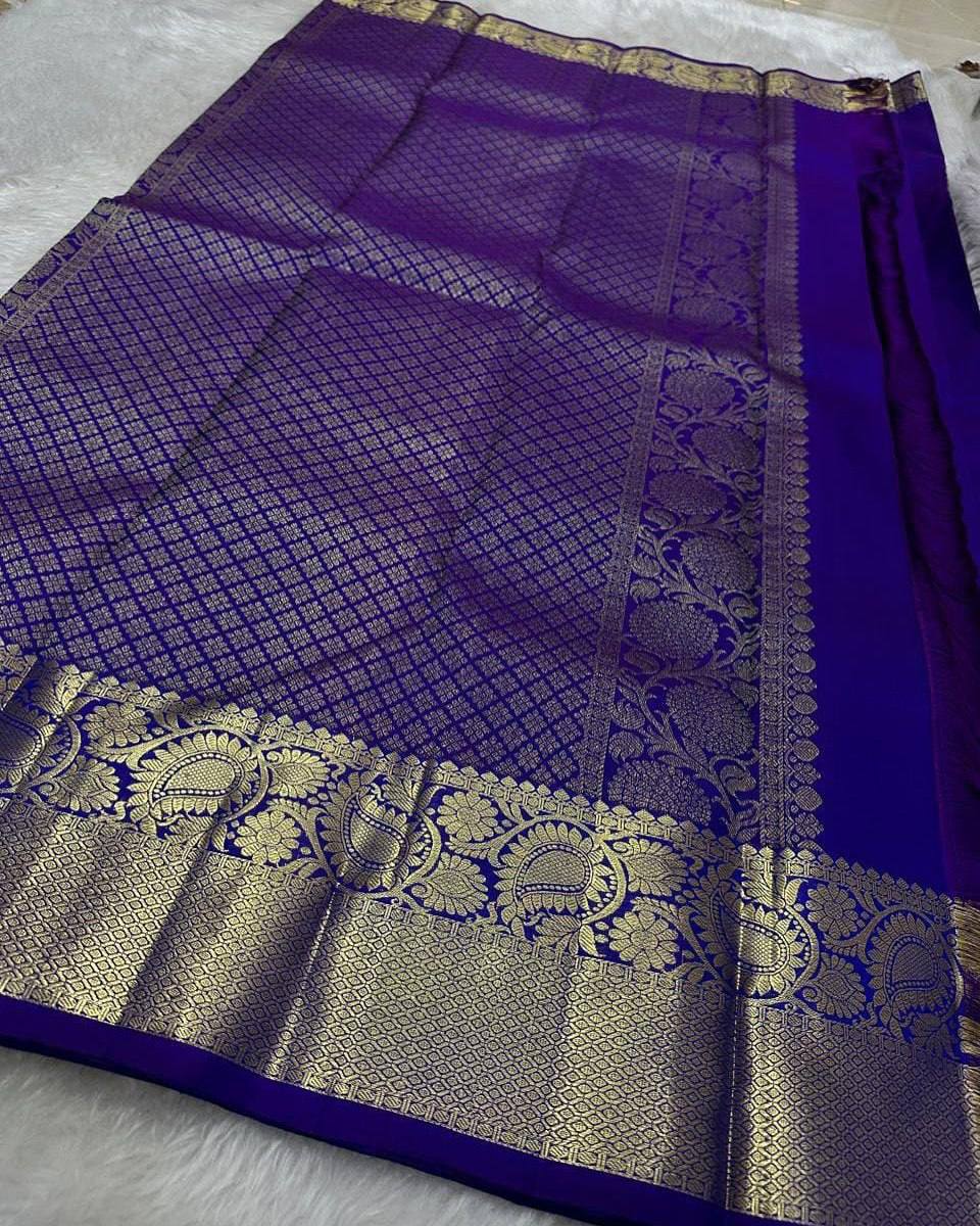 Soft Lichi Silk Jacquard Weaving Treditional Wear Designer Saree