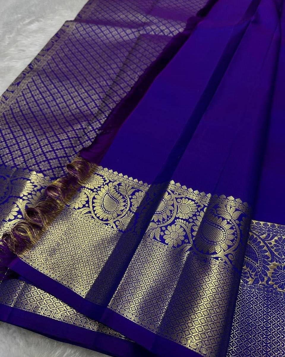 Soft Lichi Silk Jacquard Weaving Treditional Wear Designer Saree