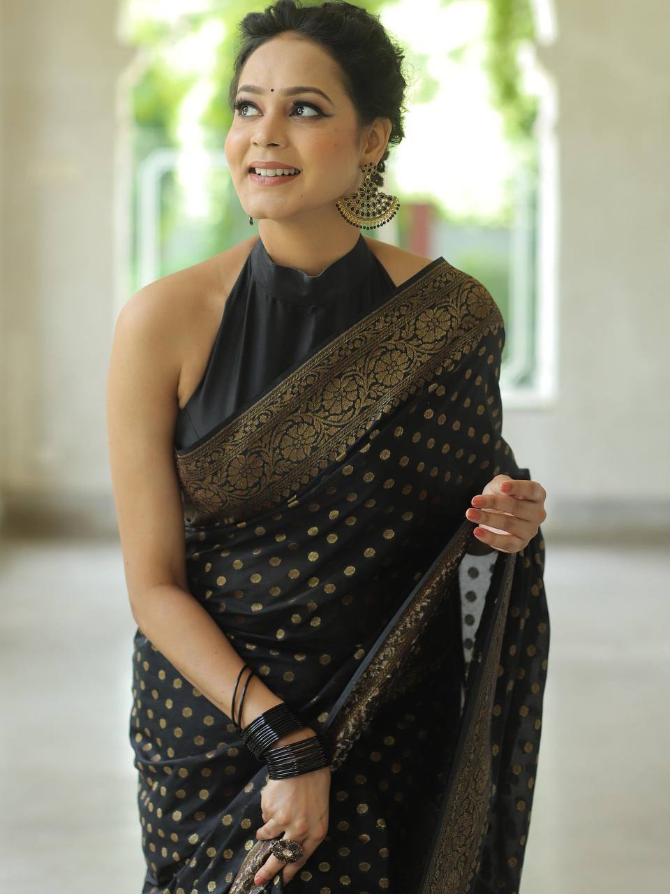 Soft Lichi Silk Designer Jacquard Silk Weaving Saree