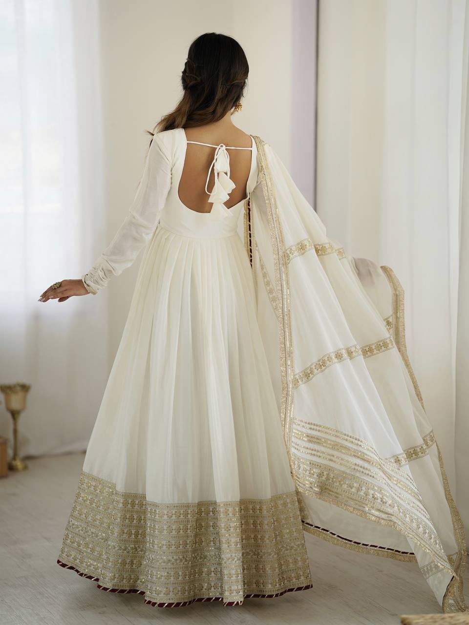 Black Color Ready to Wear Silk Gown
