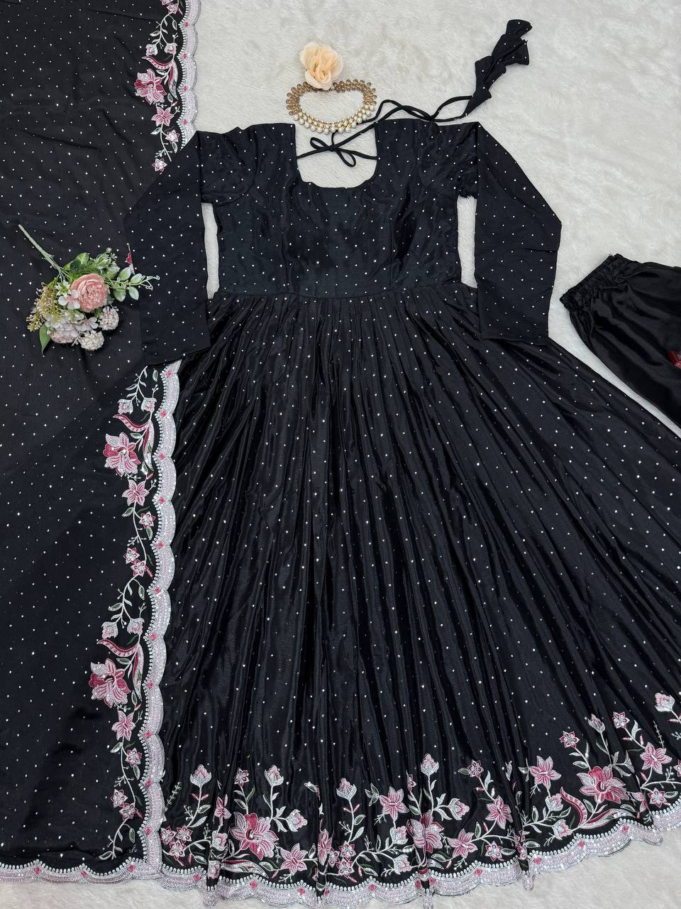 Occasion Wear Thread With Sequence And Mukesh Work Full Stiched Gown