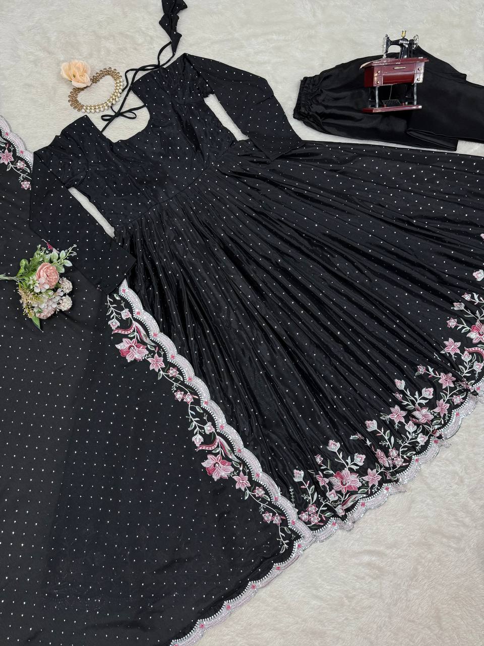 Occasion Wear Thread With Sequence And Mukesh Work Full Stiched Gown