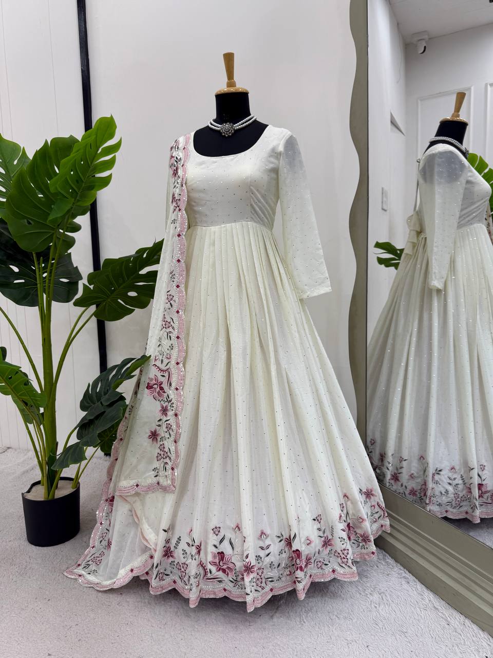 Occasion Wear Thread With Sequence And Mukesh Work Full Stiched Gown