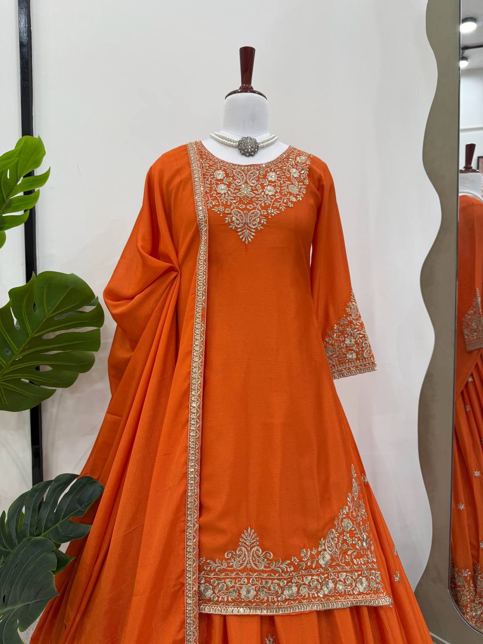 Orange Indo Western