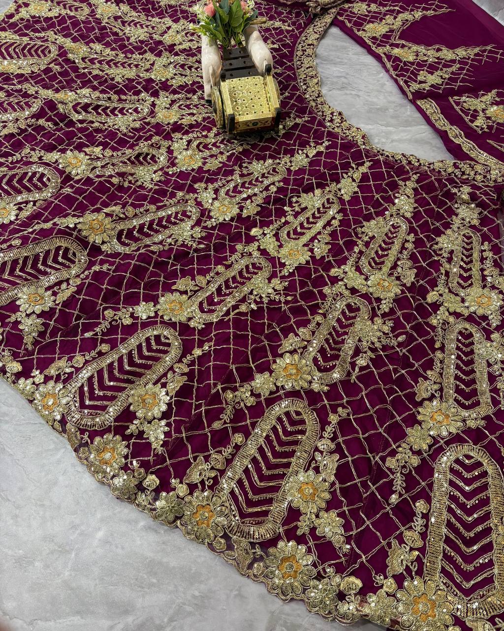 Wedding Wear Soft Net Codding & Sequins Work Semi Stitched Lehenga Choli