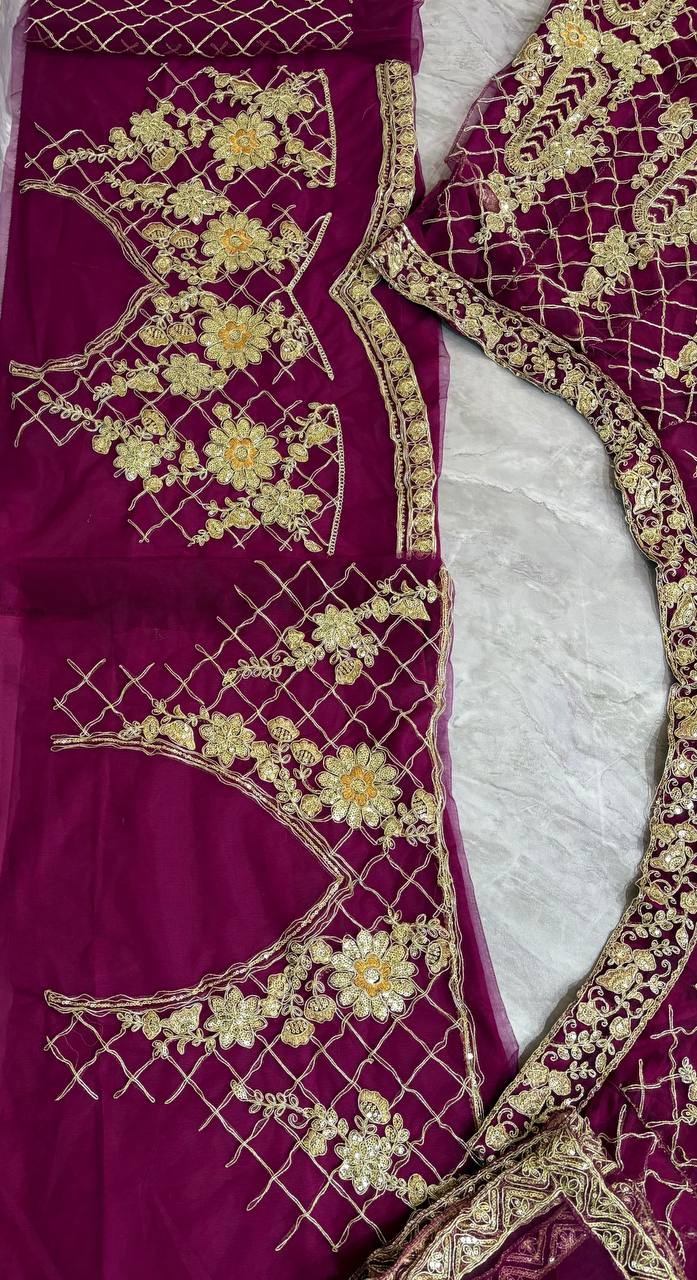 Wedding Wear Soft Net Codding & Sequins Work Semi Stitched Lehenga Choli
