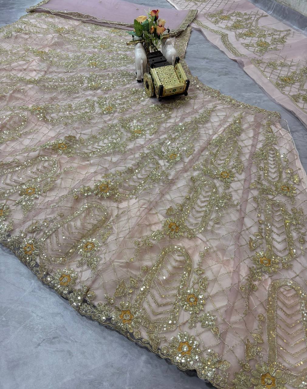 Wedding Wear Soft Net Codding & Sequins Work Semi Stitched Lehenga Choli