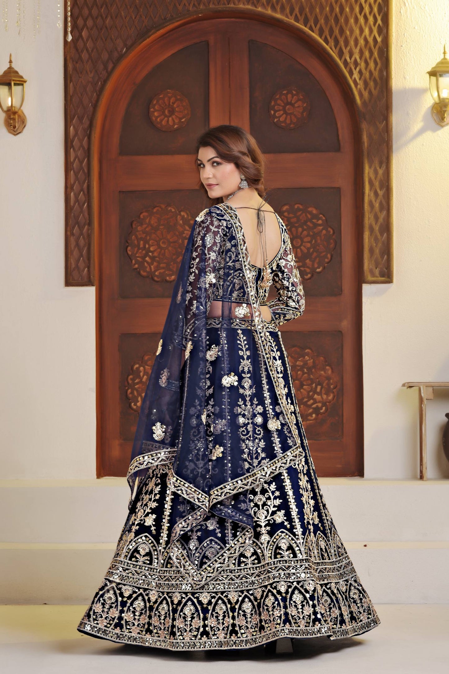 Blue Color DVD Soft Net Sequence Work Lehenga Choli For Women