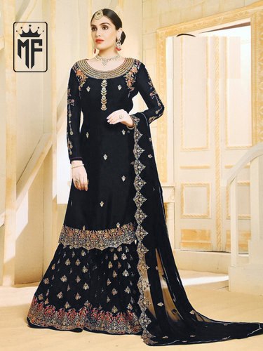 Heavy Embroidary And Stone Work Wedding Wear Pakistani Sharara Suit