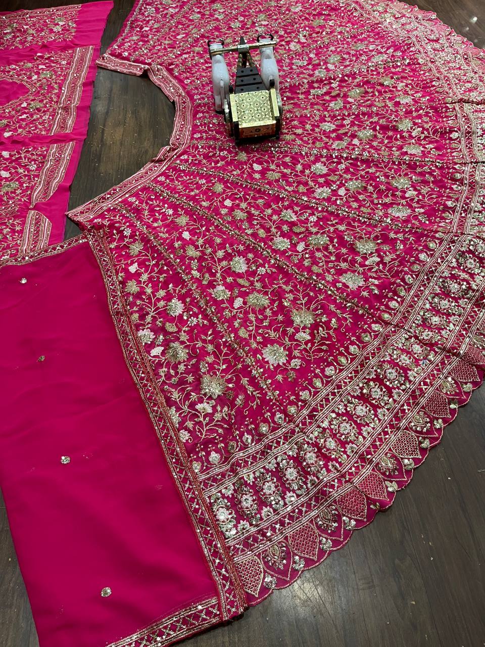 Pink Color Georgette Heavy Lehenga Choli