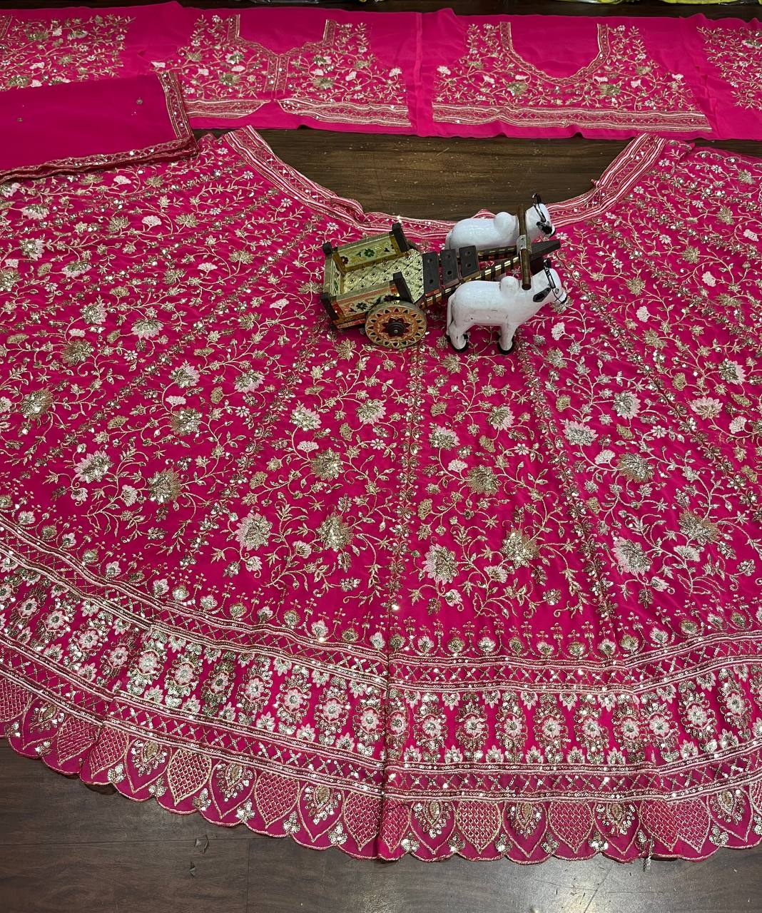Pink Color Georgette Heavy Lehenga Choli