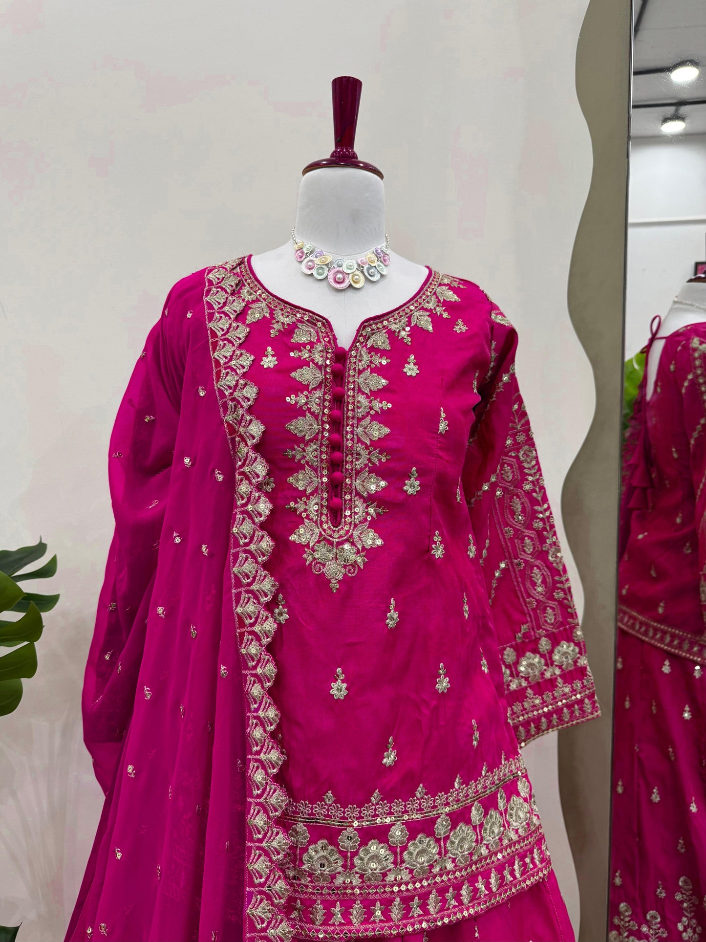 Pink Color Simran Silk Stitched Top With Semi Stitched Lehenga Dupatta