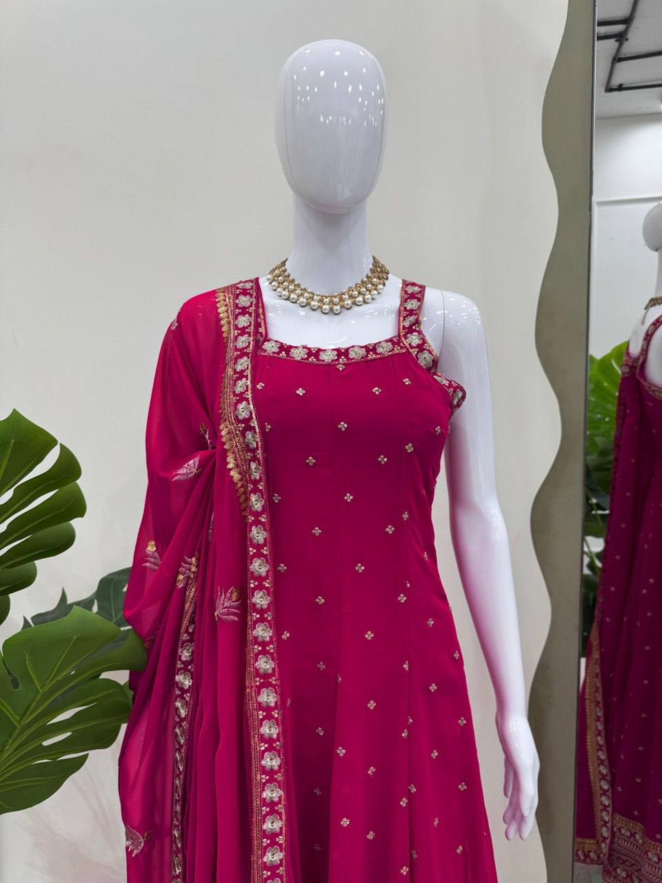 Flowy Elegance Designer Foux Georgette Gown